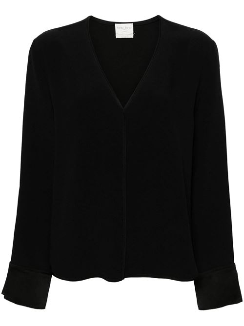 Top con scollo a V FORTE FORTE | 12871NERO